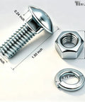 Rustproof Chrome Bumper Bolts Kit 7/16-14 By 1-1/4 Inch Carriage Bolts With Nuts And Lock Washers, 4 Sets, Heavy Duty Chrome Plated Steel For Ford F-150 F-250 F-350 Mustang Front And Rear Bumper Replacement. chrome bolt and nut size diagram