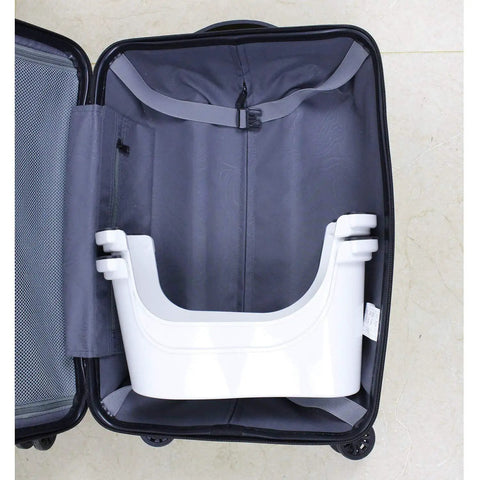 7 Inch Toilet Stool With Split Two Piece Movable Foot Rests Go To Stackable Space Saving Squatting Aid for travel in suitcase