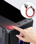 Metal Button Chassis Switch For DIY PC Case LED Power Button With 60cm Cable And 12mm Button Diameter ATX On Off Replacement showing installation