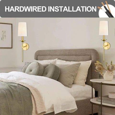 Polished Brass Wall Sconces Set Of Two Candle Style Terrace Lights In Pure White With Vintage Black Farmhouse Vibe Perfect For Bedroom Hallway Living Room And Indoor Wall Fixture