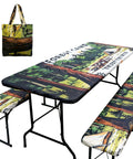 3 Piece Fitted Picnic Table Cover Set For Outdoor 6ft Tables And Benches, Waterproof Windproof with Elastic Edges and Storage Bag