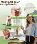 All-In-One Needle Threader And Seam Ripper Set With 3-In-1 And 2-In-1 Dual-End Designs, woman demonstrating product features