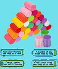 Colorful yarn rolls for Beginner Friendly Latch Hook Rug Kit For Adults, 12 Inch Small And Large Kits With Animal And Flower Patterns.