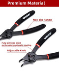 12 Piece Snap Ring Pliers Set For Internal And External Circlips With Straight And Bent Jaw Tips Includes 6 8 And 9 Inch Pliers