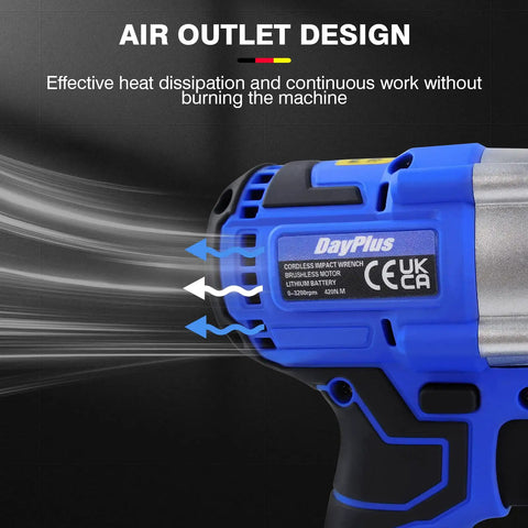 Efan 21V Brushless Cordless Impact Wrench With Battery And Fast Charger. Max 310 Ft-Lbs High Torque, 3100 RPM Power Tool For Home Automotive Repair Jobs