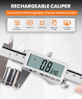 8 Inch Digital Caliper With Rechargeable USB Type C Power, Large LCD Screen, Stainless Steel Vernier Calipers measuring object