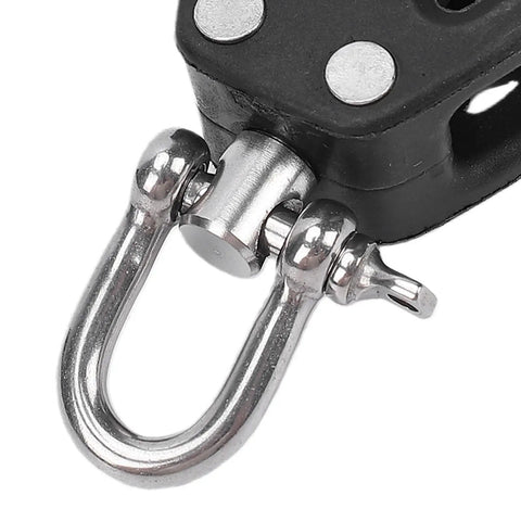 Single Swivel Sailing Block 50mm Stainless Steel T316 Bearing Nylon Wheel Marine Pulley For Sailboat Rigging Jib Sheets close-up