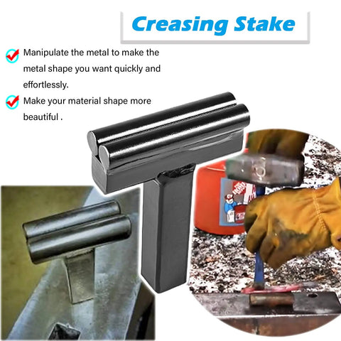1 Inch Hardy Tool Set For Blacksmithing Forge Hot Cut Stake Creasing Stake And Spring Fuller 3 Piece Kit in use
