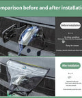 Comparison showing Magnetized Waterproof Drip Guard For EV Charge Port On Toyota Bz4x 2023 To 2026 before and after installation.