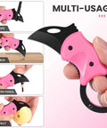Pink Keychain Knife For Mom Cute Box Cutter Small Pocket Knife Gadget For Everyday Carry 1.34 Inch Blade EDC Tool