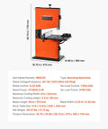 9 Inch Benchtop Woodworking Band Saw With 0.5 HP Motor For Beast Mode Cuts Up To 3.5 Inches, 11.8 By 11.8 Inch Cast Aluminum Table