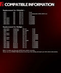 Product compatibility chart for 2005-2014 Chrysler 300, 2006-2014 Dodge Charger, 2008-2014 Dodge Challenger, 2005-2008 Dodge Magnum RWD