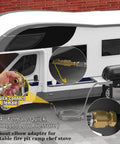 12Ft Propane Quick Connect Hose For RV To Grill, Stainless Steel Braided With Elbow Adapter, RV to grill connection view