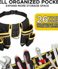 All In One Magnetic Tool Belt With 27 Pockets And 3 Magnetic Zones Freely Combinable Heavy Duty Yet Lightweight Pouch For Men