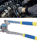Aramox 3 In 1 Manual Pipe Tube Bender Tool For Copper Aluminum Tubing Bends Up To 180 Degrees Works With 1/4 3/8 Inch And 1/2 Inch ODM Sizes Easy To Use with extended handle for easy use.
