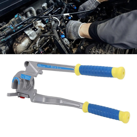 Aramox 3 In 1 Manual Pipe Tube Bender Tool For Copper Aluminum Tubing Bends Up To 180 Degrees Works With 1/4 3/8 Inch And 1/2 Inch ODM Sizes Easy To Use with extended handle for easy use.