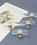 3.25 Inch Acrylic Clear Silver Drawer Pulls For Dresser Cabinets Lucite Knob Hardware With 83mm Center To Center Spacing shown