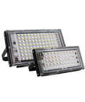 JUDYSSY Led Floodlight 50W 100W 150W Ip65 Waterproof Outdoor Floodlight Spotlight in two sizes, showcasing durable aluminum design.