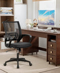 Ergonomic Office Chair With Breathable Mesh Back And Lumbar Support in home office, mid back swivel design, adjustable height