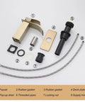 Brushed Gold Waterfall Bathroom Faucet For Vanity Deck Mounted Single Hole Or 3 Hole Single Handle with pop up drain components.