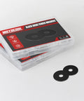 Black oxide stainless steel fender washers, 3/4 inch outer diameter, 50-pack in plastic case