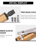 Detail display of No-Nonsense Heavy-Duty Mini Air Die Grinder Kit showing precision chuck and rubber sleeve trigger.