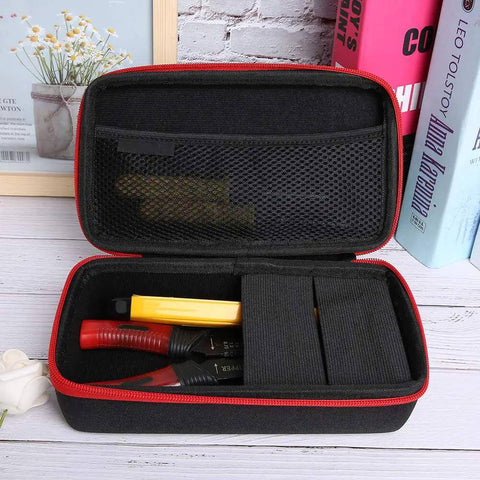 Heavy Duty Eva Waterproof Hard Shell Tool Tote Featuring Ample Organized Compartments Rugged Mutispandex with tools inside.