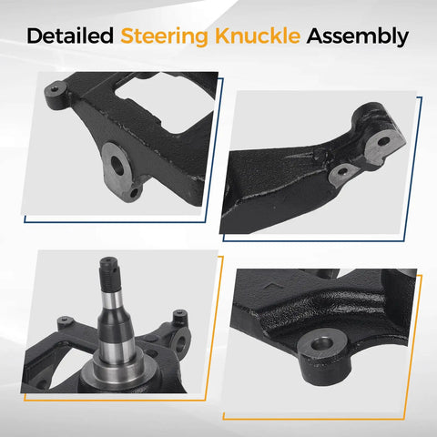Detailed view of Front Left Steering Knuckle And Wheel Hub Assembly For Ford Ranger Rwd 2001 To 2009 Part 698211 showing precision design.