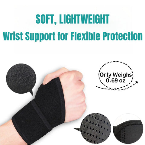 2 Pack Wrist Braces For Carpal Tunnel Tendonitis And Arthritis Pain Relief, Fits Both Right And Left Hands, soft neoprene