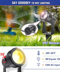 Low Voltage LED Landscape Light Kit With Transformer 76ft Wire 6 Waterproof Garden Spotlights Warm White 3000K Outdoor