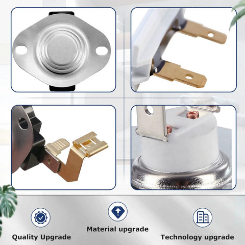 Dryer Repair Kit With Cycling Thermostat High Limit Thermostat And Thermal Fuses showing detailed thermal components.