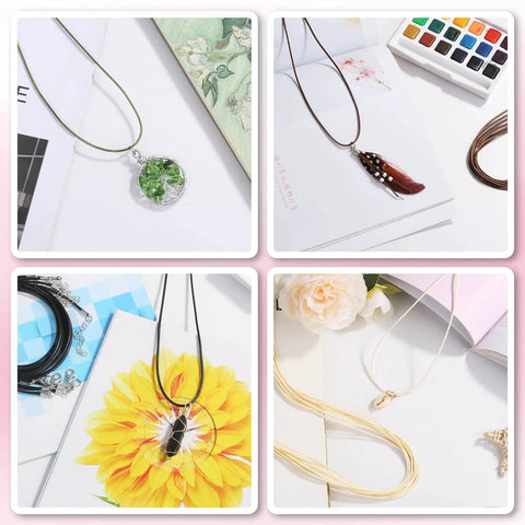 Fifty Pack Waxed Cotton Necklace Cords With Clasp 24 Inch Bulk Good Value For Jewelry Making Charms Pendants Bracelets