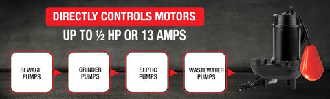 Heavy Duty Septic Float Switch For Wastewater Pumps Up To Half Horsepower Mercury Free Self Orienting Tank Float shown with pump