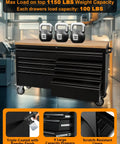 61-Inch Heavy-Duty Rolling Tool Chest And Mobile Workbench With 9 Drawers, Rubber Wood Tabletop, Key Locking System, Drawer Liners And Wheels, Steel Storage Cabinet For Garage And Workshop