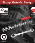 Universal Serpentine Belt Ratcheting Tool Set 15 Piece Pro Grade Belt Tensioner Kit with tools displayed on black background