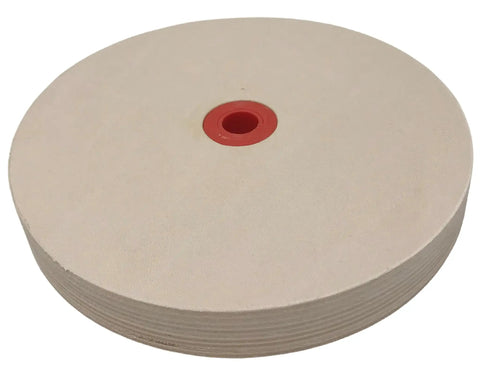 Leather Honing Wheel For 6 Inch Bench Grinders And Polishers, Durable Stacked Leather Buff Wheel 3/4 Inch Thick, Easy Mount To 6 Inch Spindle
