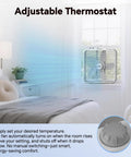 20 Inch Box Fan With Thermostat Auto Temperature Control 3 Speed Metal Frame Window Box Fan with handle and non-slip feet in bedroom