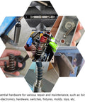 Collage showing Heavy Duty Steel Wire Extension Spring Replacement Kit, 200 Piece Spring Assortment With Zinc Plated Coils in use