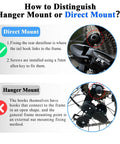 Comparison diagram of direct mount vs hanger mount for Six Or Seven Speed Rear Derailleur Direct Mount For Hybrid Commuter Mountain And Road Bikes Universal Replacement To Deliver Smooth Shifting Easy Install Ride Ready Versatility.