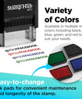 Self Inking Personalized Name Stamp For Office Use With Custom One Line Text Dope Ink Color Swaps Bold Text Option