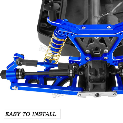 Alloy Front And Rear Suspension Arm Upgrade Kit For 1/10 Slash 4x4 VXL, Stampede 4x4 VXL, Rustler 4x4 VXL, And Hoss 4x4 VXL navy blue installed