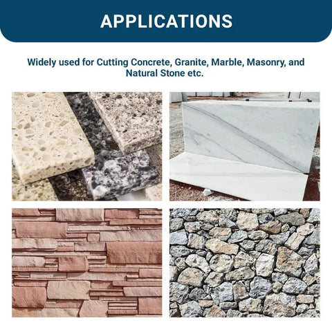 Image showing applications of 4 Inch Double Row Diamond Grinding Cup Wheel for Angle Grinder on stone surfaces.