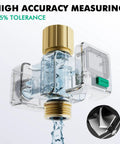 Water Flow Meter With Brass Inlet And Outlet For Garden Hose And RV Use, Tracks Gallons And Liters Like A Pro, Clear LCD Display