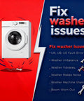 Heavy Duty Top Load Washer Suspension Rods Four Pack Smooth Operator Shock Stabilizers Compatible With Samsung WA50R5400AV WA45T3200AW displayed with washer issues.