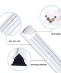 Diagram of 8Ft LED Shop Light Fixture With V Shaped 5Ft Tubes 48W Cold White 6000K T8 Integrated Bulbs For Garage And Warehouse Plug And Play Linkable