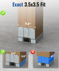 4x4 Post Base For Decks Patios Pergolas Fences And Porches Built To Last Tough As Nails Heavy Duty Black Metal Post Support Fits 3 Point 5 By 3 Point 5 Lumber Easy Install Outdoor Corner Mount Wind Resistant Wood Posts showing exact 3.5x3.5 fit measurement