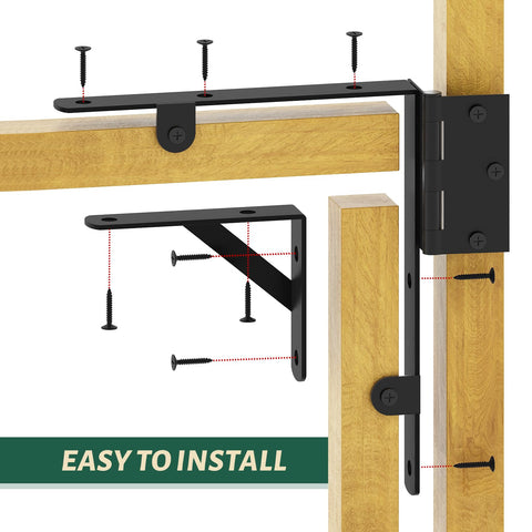 Beefy Heavy Duty Anti Sag Gate Kit With Gate Latch 120 Pound Capacity Twin Pack Triangular Steel Frame Bracket Set installation