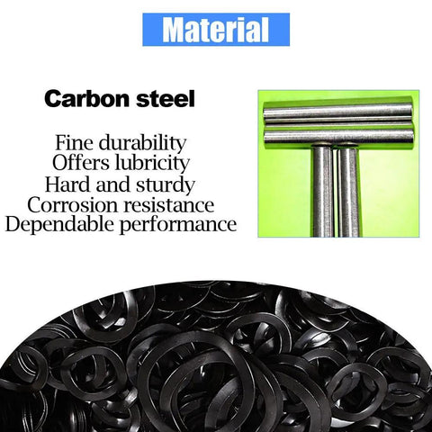 Carbon Steel Compression Type Wavy Crinkle Spring Washers 320 Piece Assortment Kit close-up showing material and washers