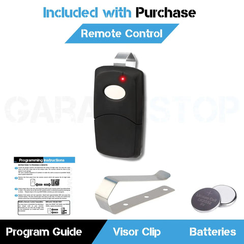 Single Channel 300MHz Multi Code Garage Door Remote Replacement Clicker For 1090 1099 3021 3028 Receivers 10 Dip Switch Compatible Black Grab And Go Ultra Lightweight Pocket Sized Remote For Easy One Hand Operation