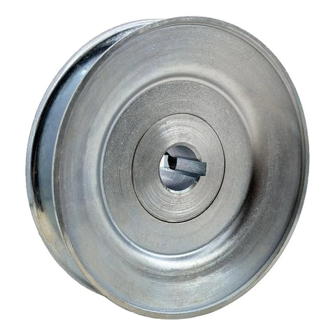 Heavy Duty Single Groove Web Sheave V Belt Pulley Four Inch Outer Diameter Five Eighths Inch Bore Carbon Steel Motor Pulley For A B 5L 4L V Belts Zinc Plated For Rust Resistance Built Tough